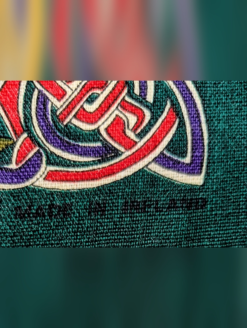 Vintage Ulster Weavers Irish Linen Tea Towel Textiles < Celtic Knot Pattern > - Picture 8 of 8